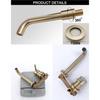 Concealed Basin Faucet Wall Mounted Hot and Cold Mixer Solid Brass 360 Swivel Spout Bathroom Water Tap