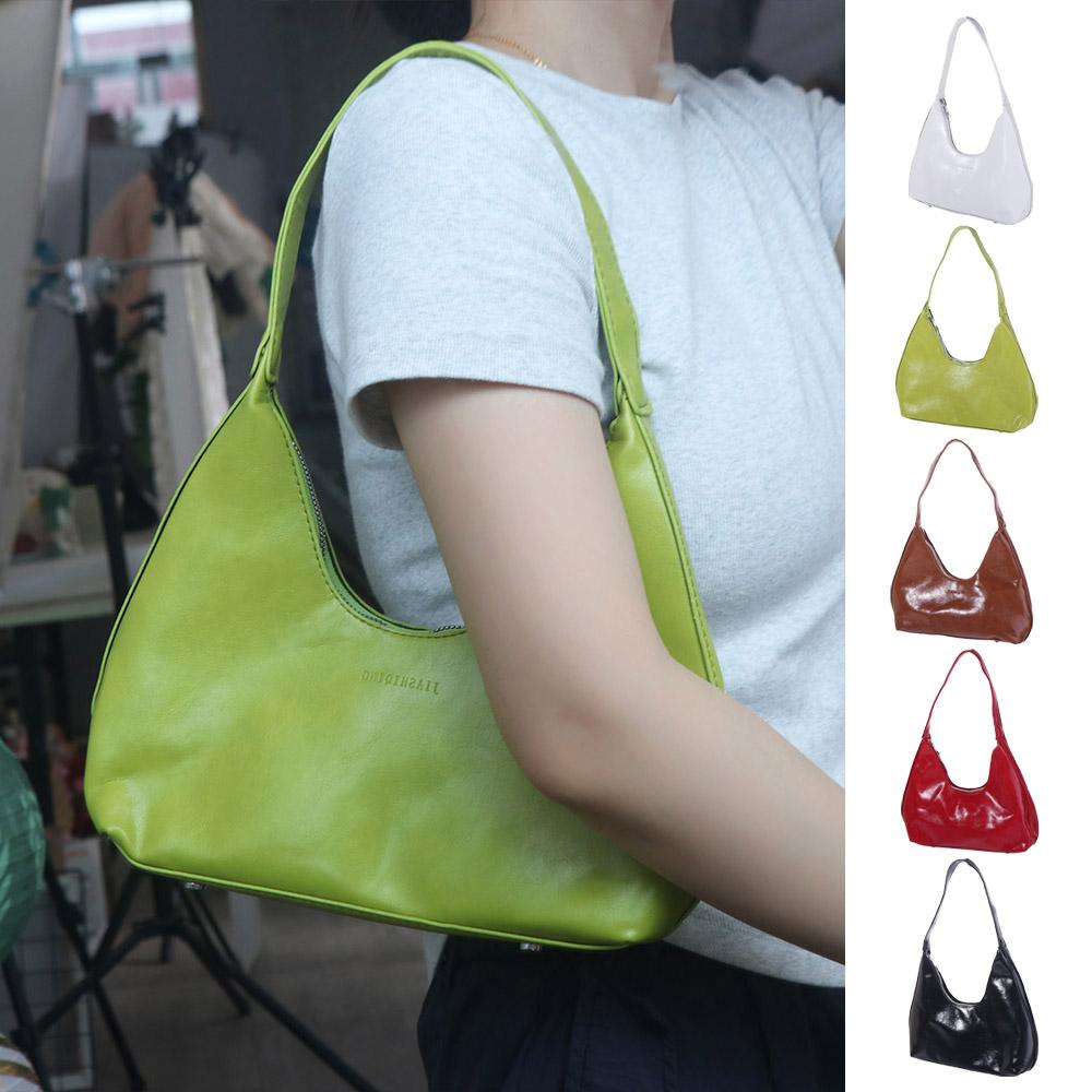 Anti-Splash Water Underarm Bag Solid Color PU Leather Shoulder Bag Soft Women Hobo Bag  Girls