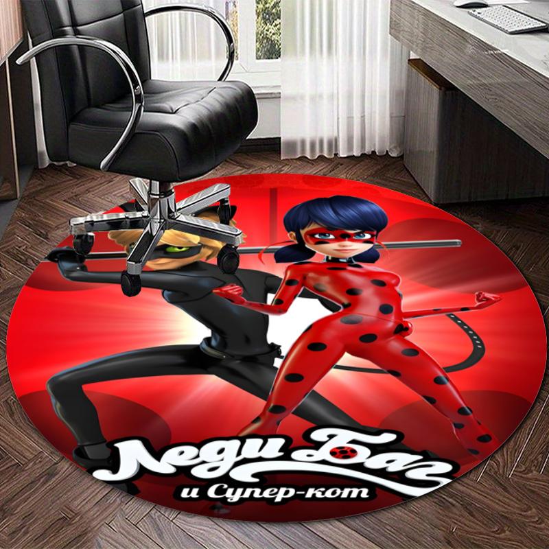 Personalized Ladybug Round Chair Office Rug - Perfect for Mat, Office Chair & More - Ideal Gift for Birthdays and Holidays