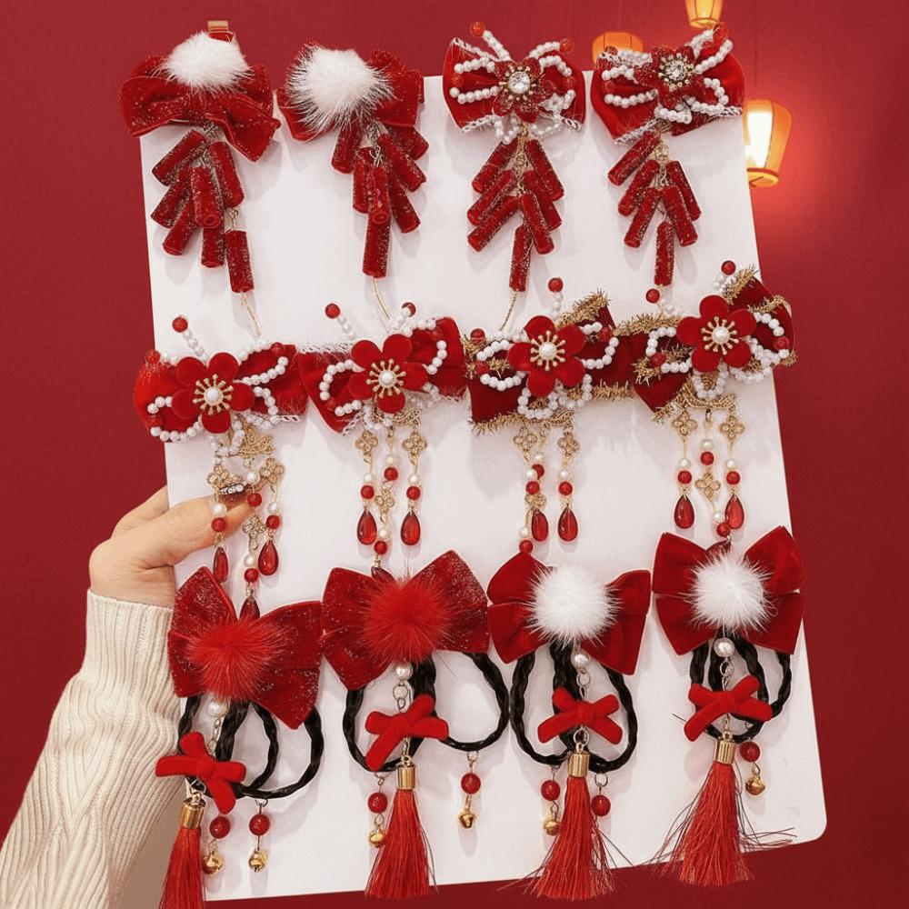 Flower Children Bow Wig Hairpin Tassels Hanfu Hair Sticks All-match Ancient Style Hairpin Baby