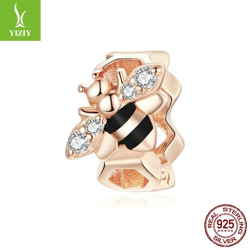 

Подвеска-пчела из стерлингового серебра 925 пробы, Нишевая Премиум Насекомое DIY Браслет Бижутерия с бусинами S925