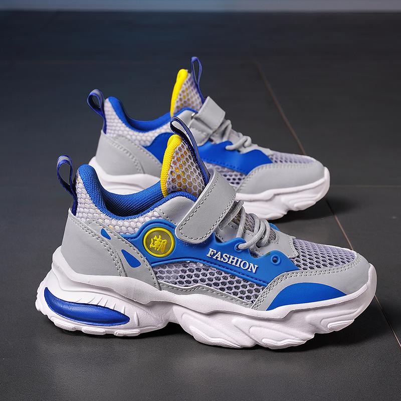 Sommer Jungen/Mädchen Hohl Mesh Fliegen Woven Velcro Ultraleicht Kinder Casual Sneakers