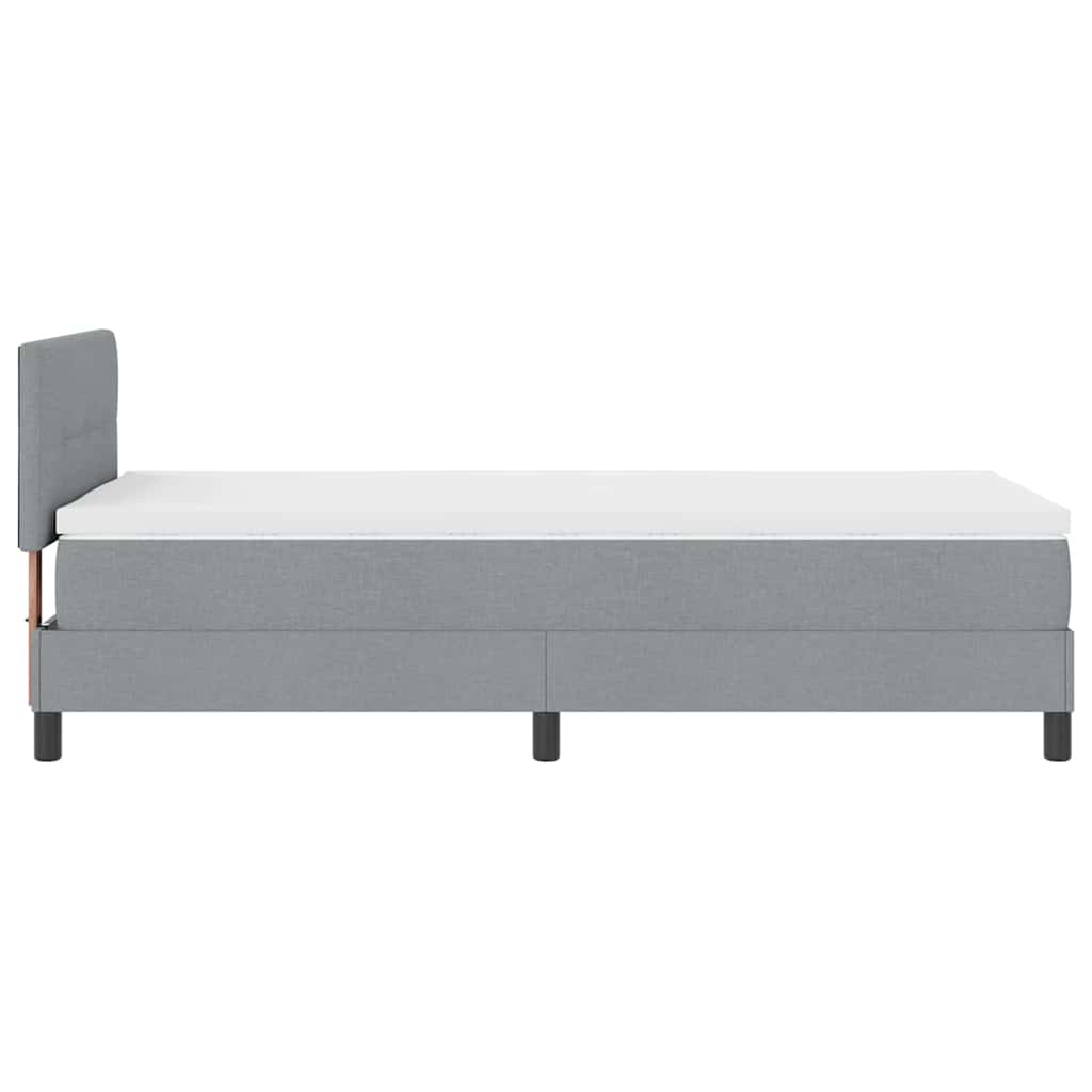 Boxspring Bed with LED Light Strips Light Gray 80 x 200 cm Fabric