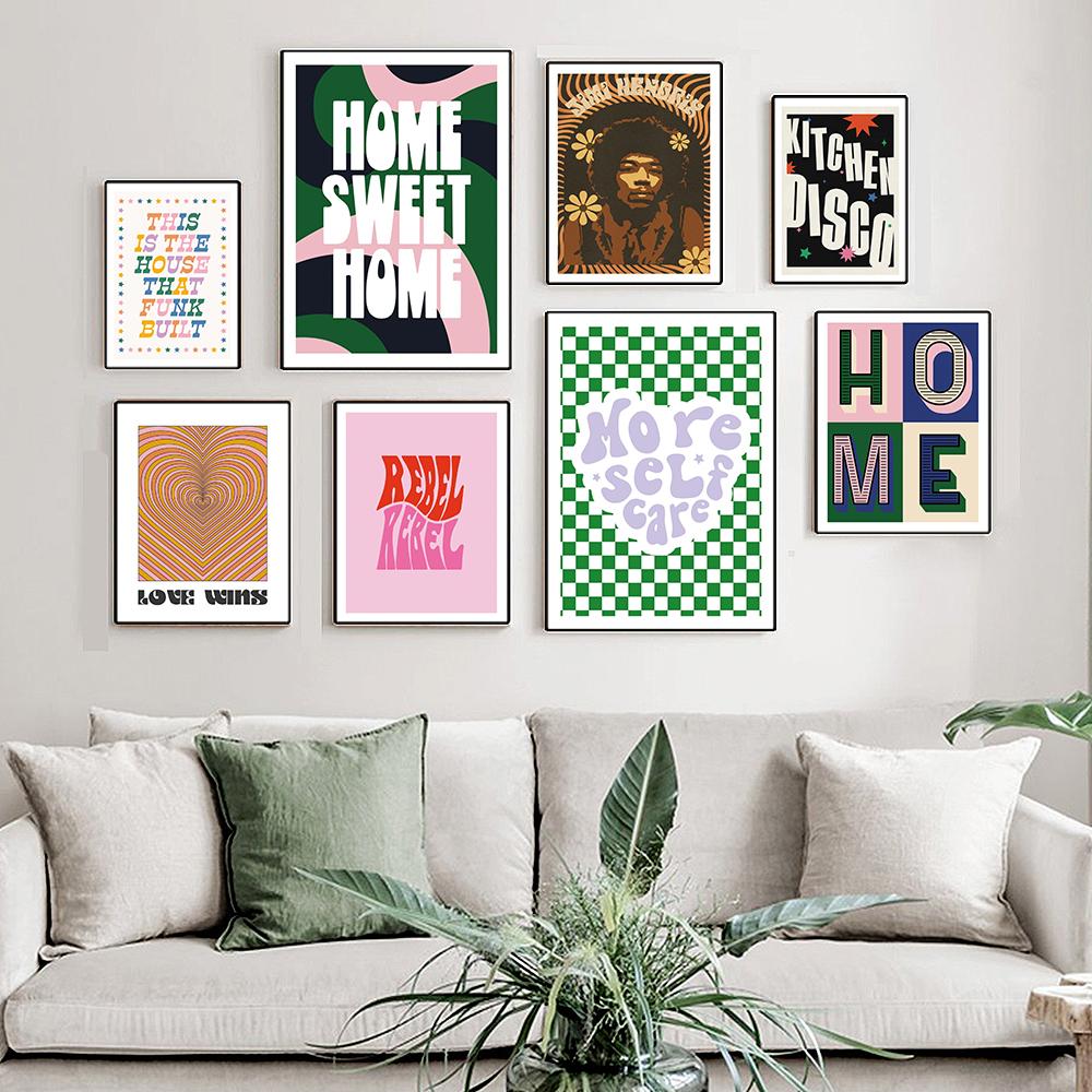 

Плакаты и принты с самоцитированием на кухне, дискотека, живопись на холсте, офис, спальня, семья, сладости