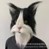 White Cat Super Cute Simulation with Hair Mask Latex Squirrel Mouse Horse Head Mask Cosplay Animal Head Cover