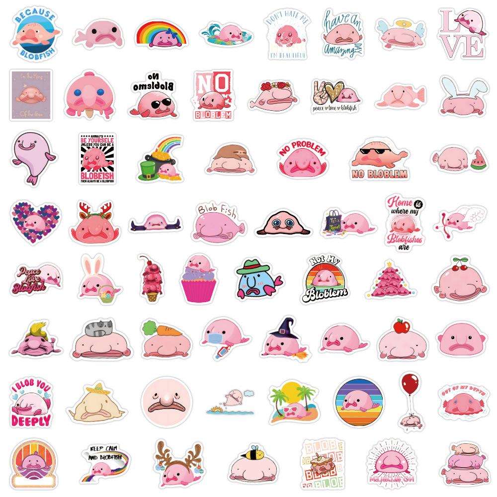 60 New Blobfish Animal Graffiti Stickers Suitcase Notebook Scooter Water Cup Waterproof Stickers