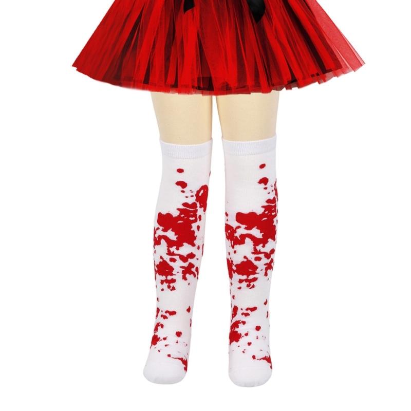 Halloween Bloody Stockings Thigh High Stocking Knee Highs Socks for Halloween Cosplay Party Printed Long Tube Socks