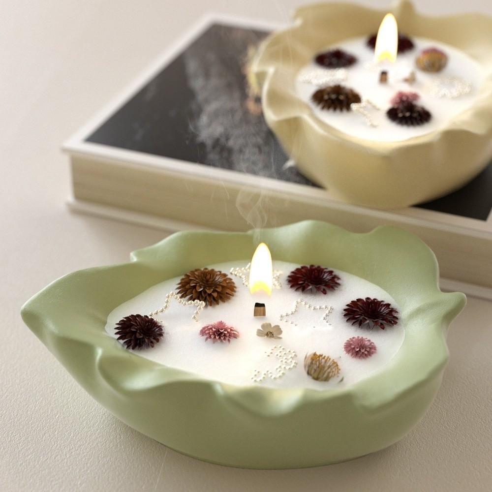 White Candle Holder Mold Leaf Shape Epoxy Resin Mold New Storage Case Mold  Home Decor