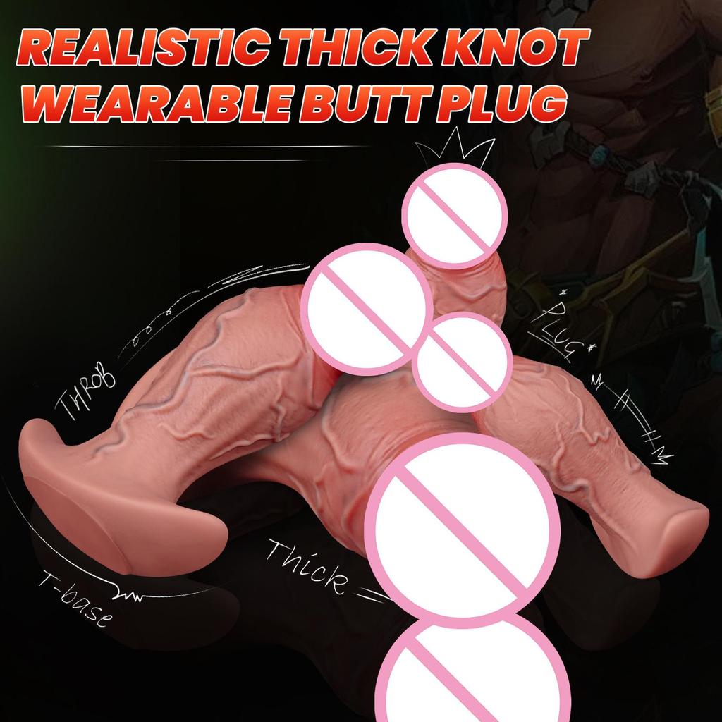 Extra Large Soft Flesh Realistic Veins Wearable Anal Plug Masturbator for Men and Women