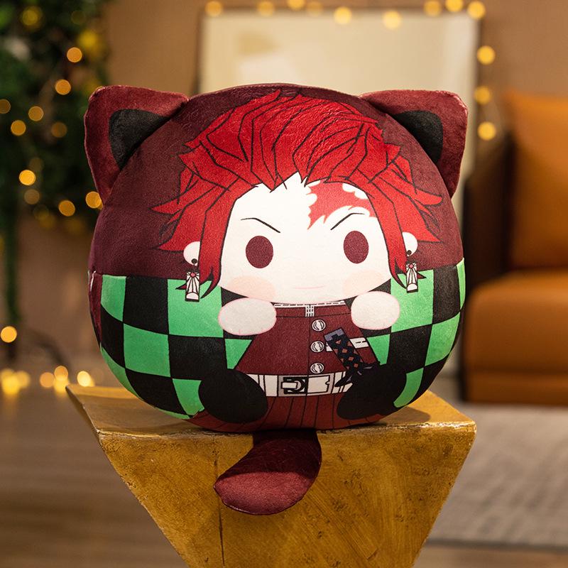 Demon Slayer Plush Pillow & Keychain Set: Tanjiro, Nezuko, Zenitsu, Shinobu, Inosuke