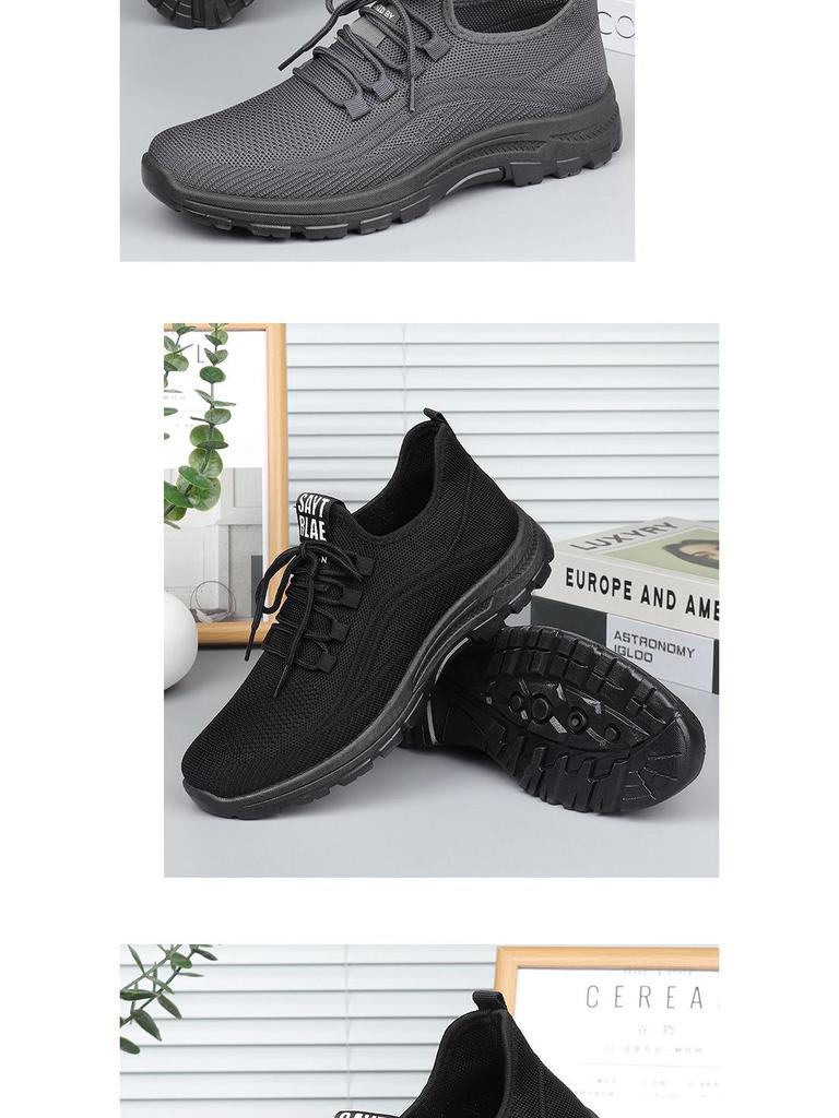 Goldener Herbst Herren Schwarze Freizeitschuhe mit Leichten Polyurethansohlen