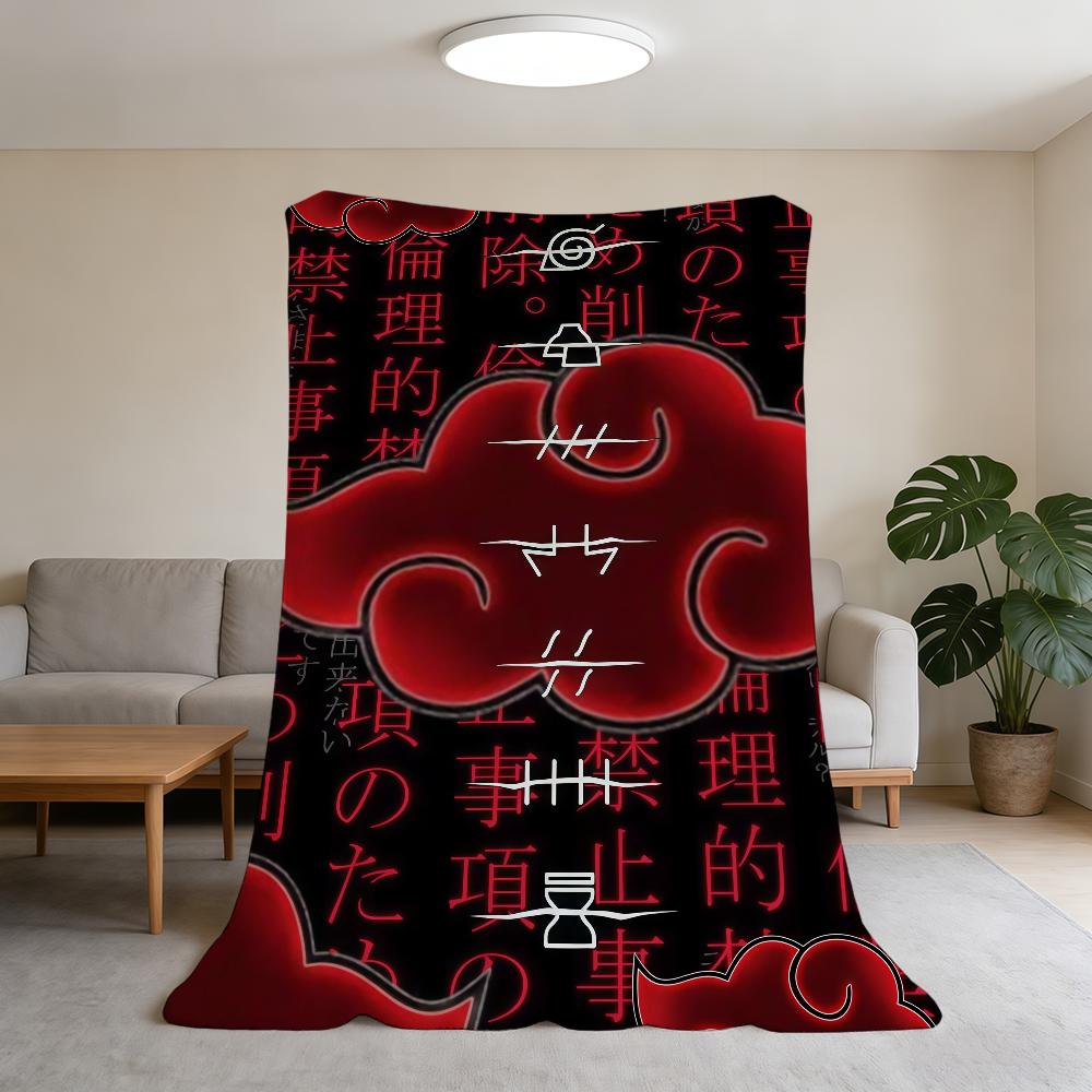 Anime N-NARUTO-ES A-Akatsuki Blanket Super Warm Comfortable Plush Throw Blanket Child Home Sofa Bedroom Gift