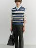 Deonseuteupomaen Crafted Striped Knit Vest_Unisex_Udsw6B123_Blue / Cream