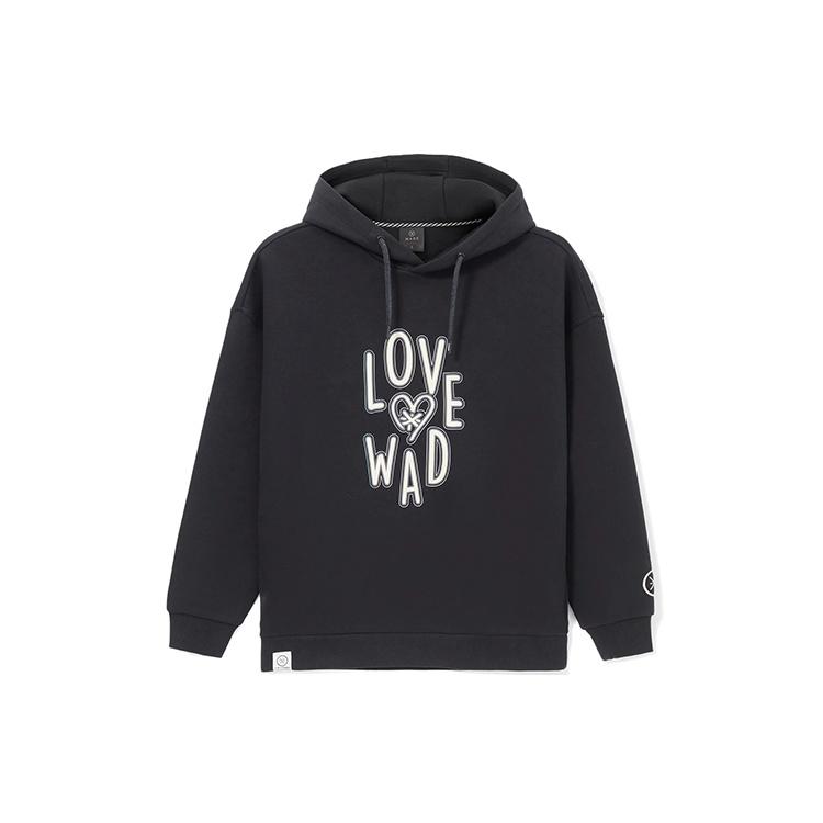 Li-Ning Wade Series Loose Pullover Hoodie Black White Unisex AWDRG55-2 XXL