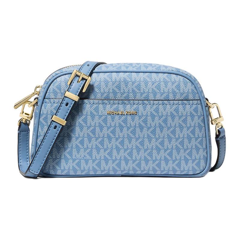 MICHAEL KORS Jet Set Logo Classic Coated Canvas Shoulder Bag Small Women s Blue синий