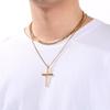 2026 Fashion Hipster Men's Cross Necklace Stacked Strap Chain Simple Jewelry