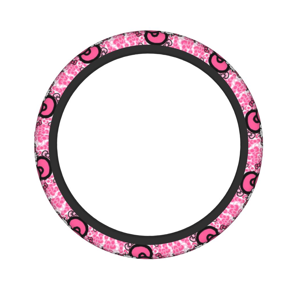 Kittys Cartoon Car Steering Wheel Cover 38cm Steering Wheel Protective Cover Auto Decoration Interior Accessories