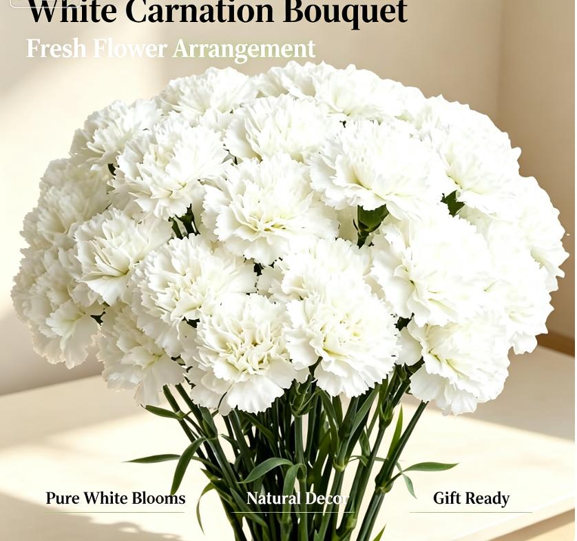 5 Pièces Décoration de Mariage de Jardin Œillet Blanc Bouquet de Fleurs Artificielles Pour Décoration de Pièce de Maison Ornement de Vase Bricolage Fleur Artificielle