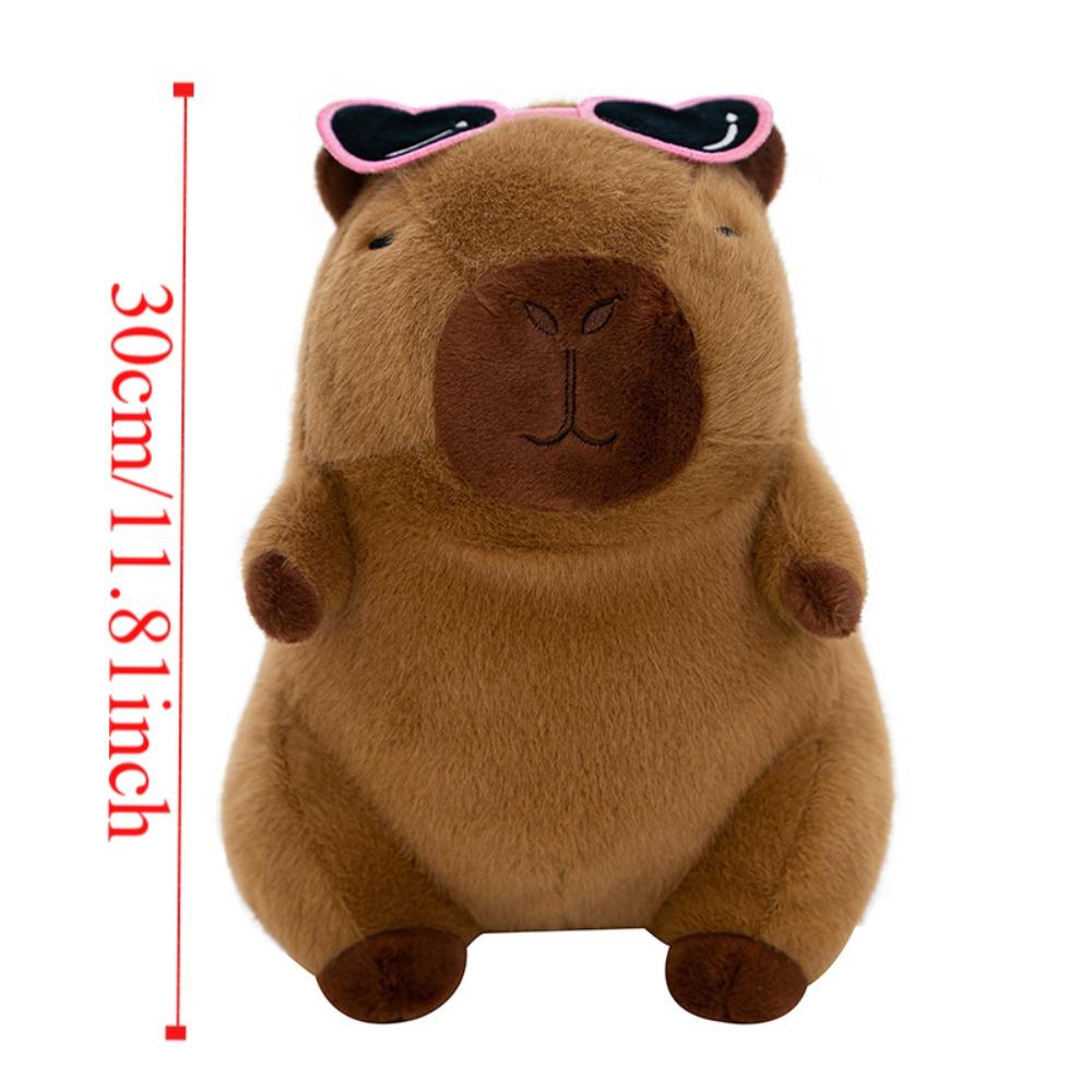 Wear Glasses Capybara Plush Doll Cartoon Capibara Fluffty Doll Capybara Plush Toy  Christmas Toy