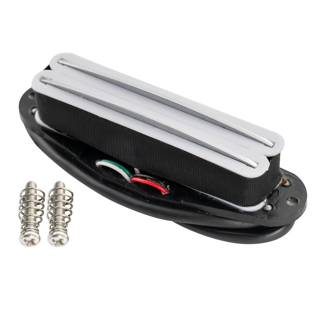 Musiclily Basic HOT RAILS Guitar Humbucker Pickup for ST Strat Electric White Body with Chrome Rails Single-Size Guitar,