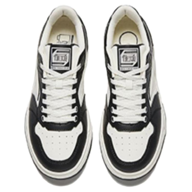Anta Street Fun Lite Classic Color Block Trendy Non-Slip Wear-Resistant Low-Top Skate Shoes Women Skate Shoes Black White 122538051-7