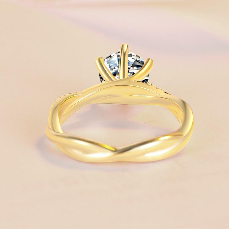 Anello Classico Semplice in Oro 18k a Forma di Occhio di Cavallo con Diamante Moissanite da 1ct per Donna Regalo Gioielli Preziosi per Matrimonio