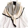 Korean Style Striped Square Scarf For Spring Autumn Warmth Sun Protection