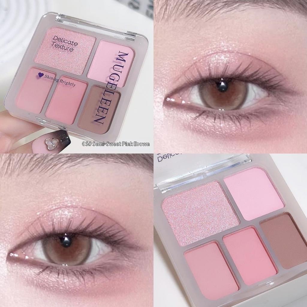 Eye Five Color Eyeshadow Disc Pink Brown Earth Color Cement Pearlescent Eyeshadow Schoolgirl Portable Eyeshadow Disc