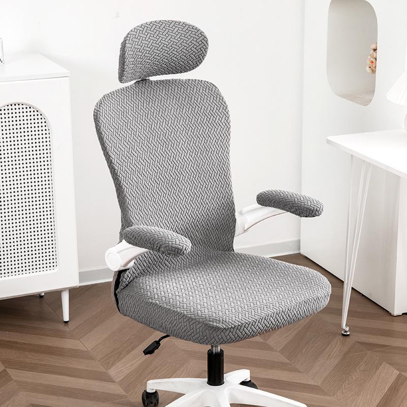 3pcs/set Home Office Computer Gaming Swivel Chair Cover Universal Ergonomic Elastic Chair Seat Cover with Headrest Armrest Cover