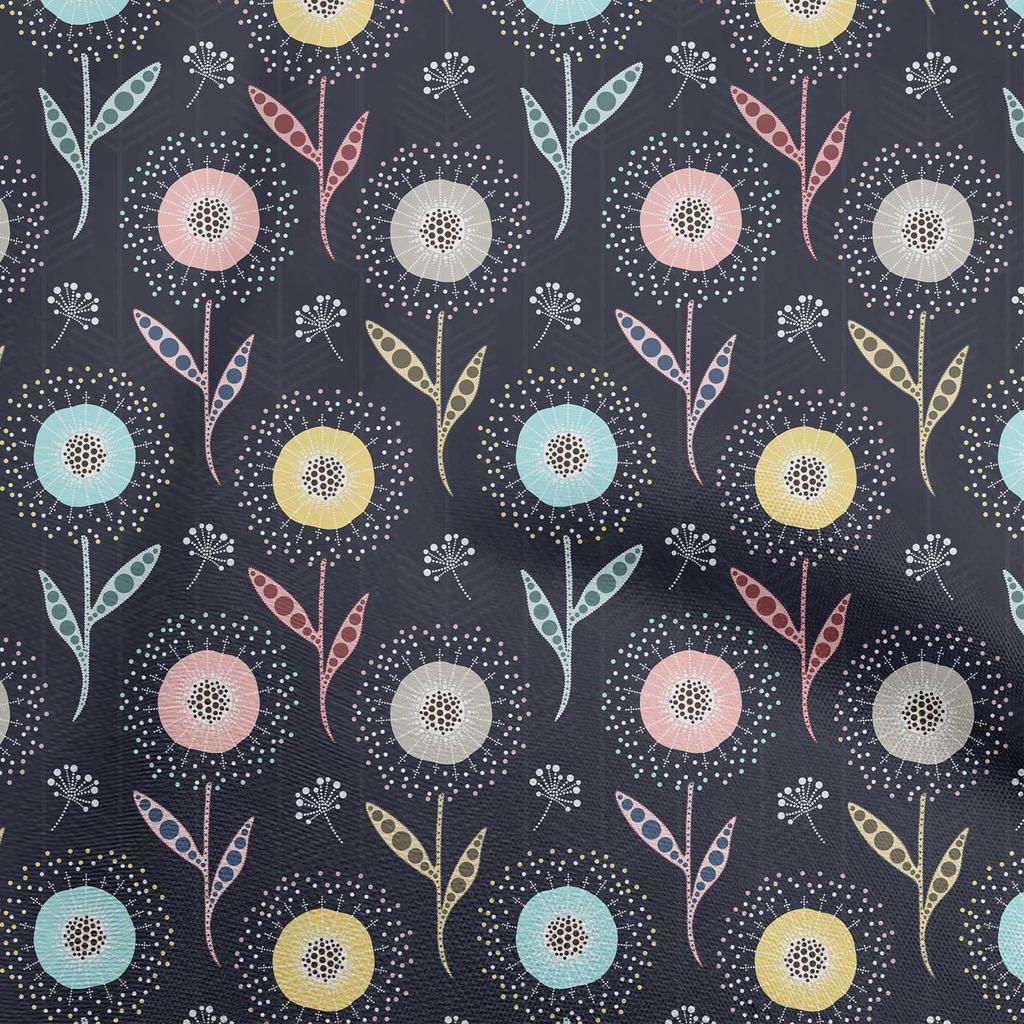 oneOone Cotton Poplin Brown Fabric Dotted Floral Diy Clothing Quilting Fabric Print Fabric By Yard 42 Inch
