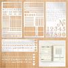 4 Pieces DIY Accessories DIY Metal Planner Stencil Reusable Rust-proof Letter Template Journal Engraving Stencils Journaling