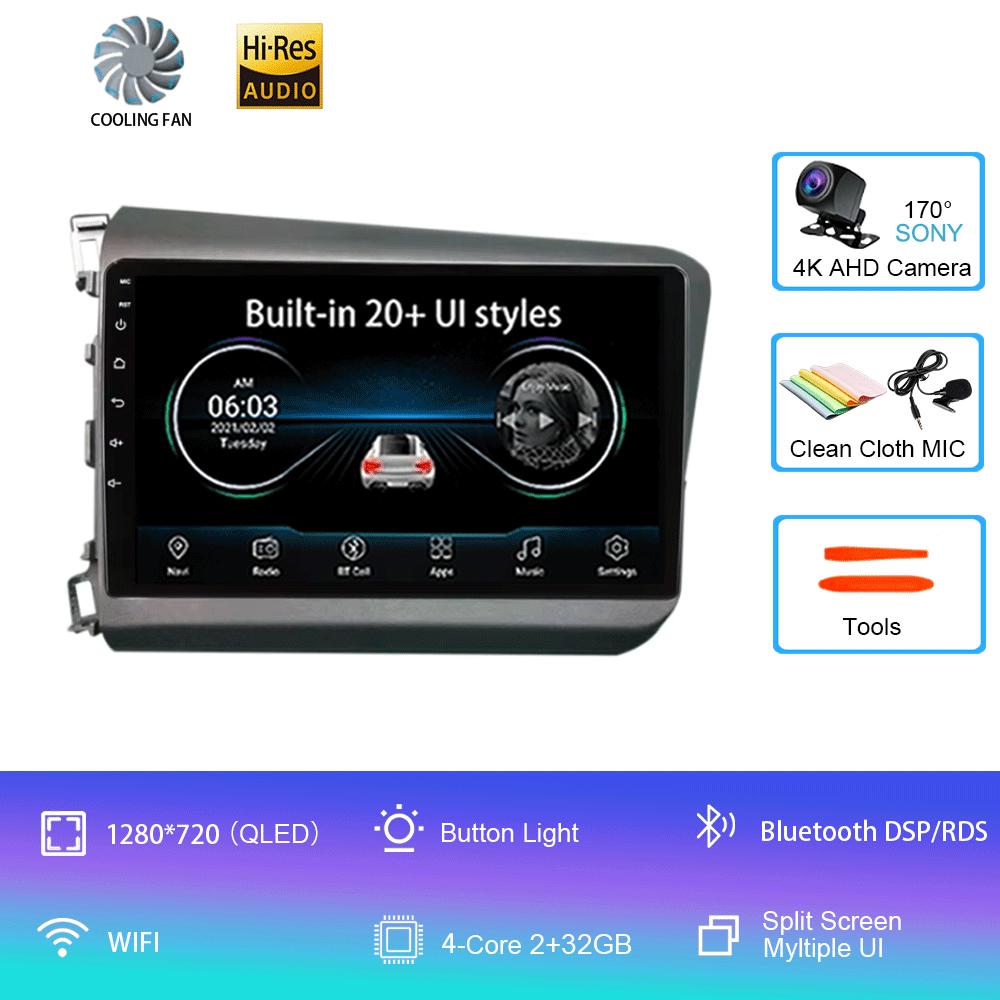 

Android 14 For Honda Civic 2012 2013 2014 2015 Car Radio Multimedia Video Player Navigation Stereo GPS Carplay Android Auto WIFI CHINA