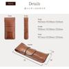Dom Teporna Genuine Leather Pen Case for 1 Fountain Pen, Simple and Stylish, Italian Leather Compact Pencil Case/Pen Holder, Stationery, Dark Brown