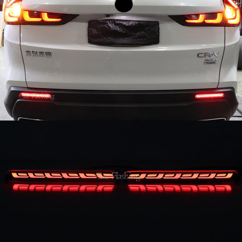 Car LED Rear Fog Lamp For Honda CR-V CRV  2024 2025 Car Bumper Brake Light Reflector turn Signal Indicators