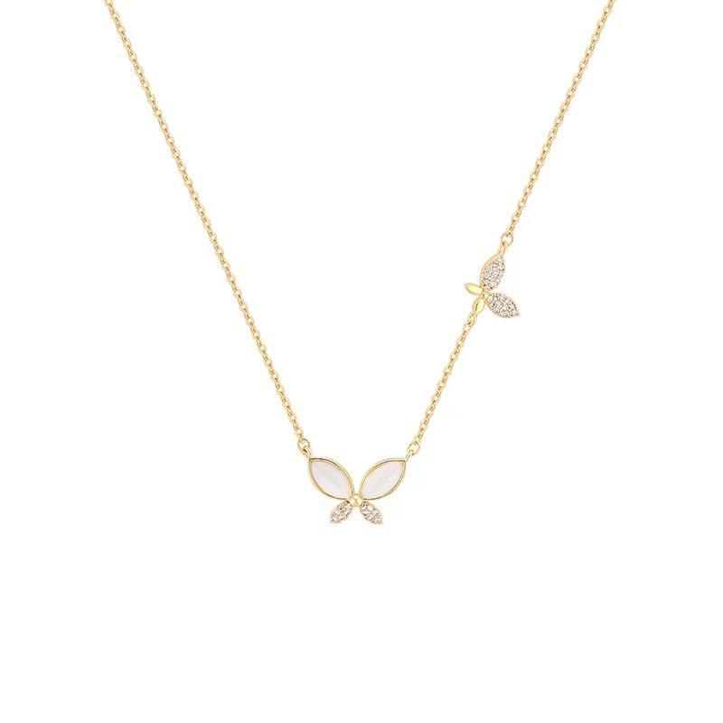 Butterfly Mother-of-Pearl Women's Summer Clavicle Necklace - Elegant and Versatile, 2023 Simple High-End Design