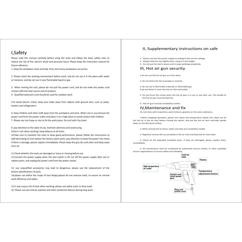 Industrial Hair Dryer Heat Gun 2000W Hot Air Gun Air Dryer For Soldering Thermal Blower Soldering Station Shrink Wrapping Tools