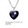 Love Heart Necklace Fashion Charming Glass 12 Zodiac Constellations Sign Pendant for Women