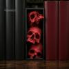 Dark Fantasy Wohnaccessoires 3 Stück Halloween 3-stufige Totenkopf-Buchstützen, Gotische Harz-Regaldekoration für Büro, Einzigartige Buchstopper Spukiges Skelett
