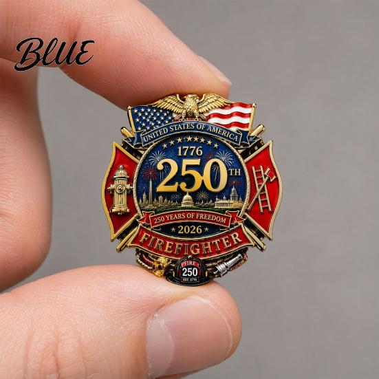 First Responder Jewelry Firefighter Commemorative Enamel Brooch Pin US 250th