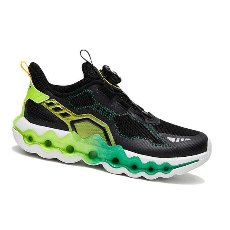 Anta Kids Energy Ring 8.0 Comfortable Cushioning Non-Slip Shock Absorption Durable Low-Top Running Shoes Kids Running Shoes Black Green 312325580-4