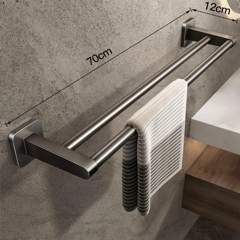 Pistolengrau Raumaluminium Stanzfreier Einzelstangen-Handtuchhalter mit Doppelgeländer für Badezimmer