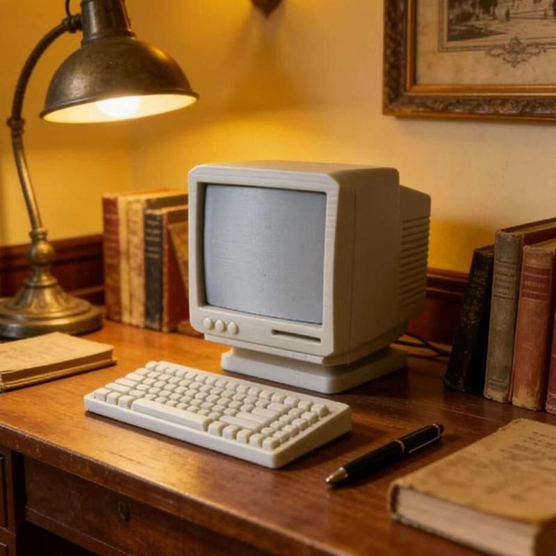 12 Scale Traditional Desktop Computer Model For Miniature Room Arrangements Constructed From Safe