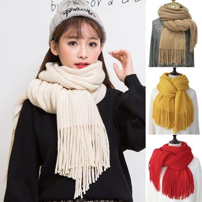 Warm Winter Cashmere Scarf Soft Knitted Scarf Fashion Solid Color Scarves  Women