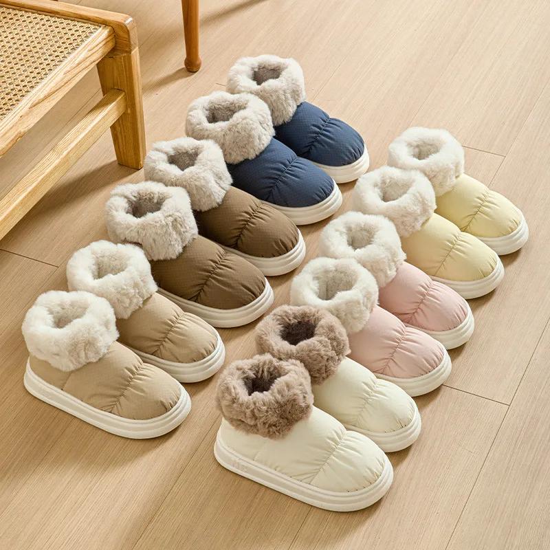 Fashion Winter Women Man Boots Snow Boot Plush Waterproof Platform Cotton Shoes Plush Warm Indoor New Comfort Anti Slip Ankle Boots