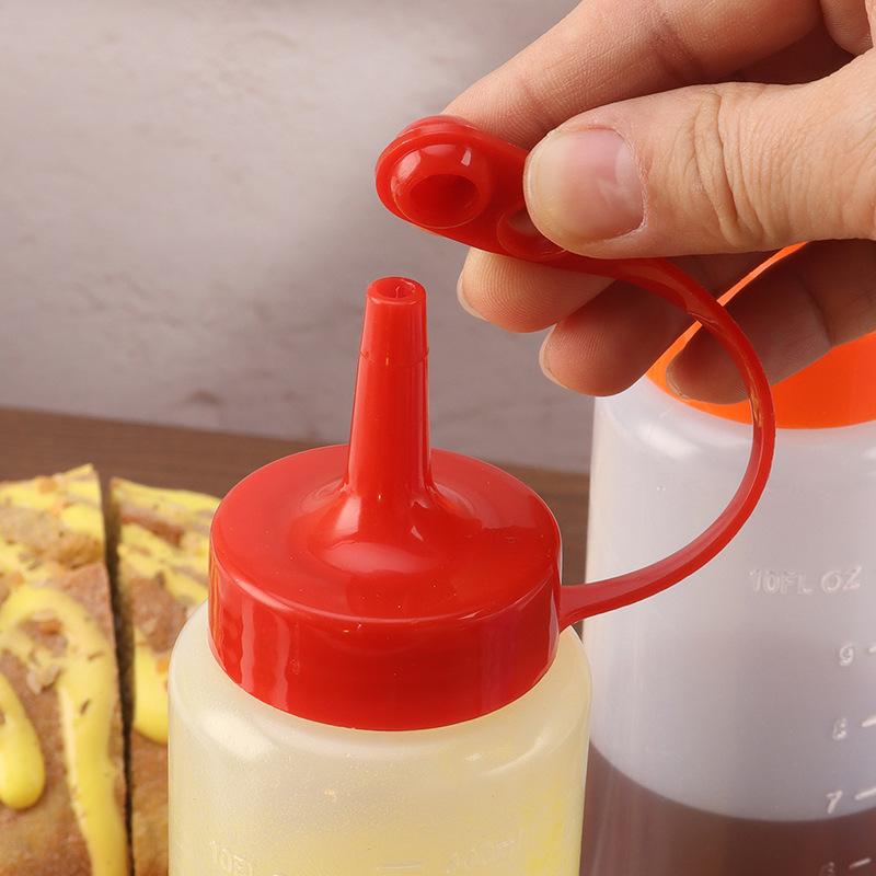 PE Plastic Squeeze Bottle With Pointed Nozzle, Household Condiment Dispenser For Sauce, Salad Dressing