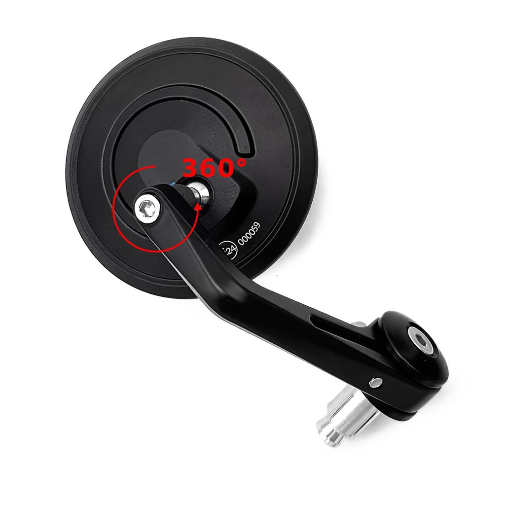 Fireyouracing Pair of Motorcycle Bar End International Universal Handlebar Aluminum Alloy View Mirrors, E-Mark Certified, Mount, Color,