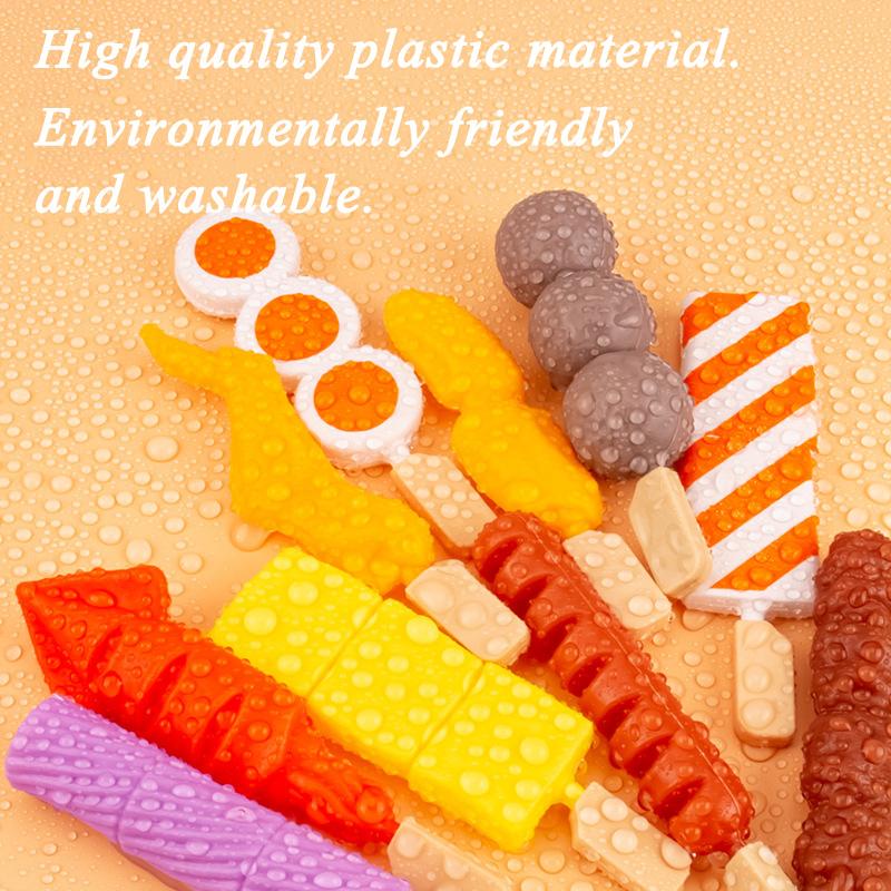 Children Kitchen Simulation Food Toys Pretend BBQ Set Play House Cooking Games Barbecue Grill Meat Skewers Pretend Kitchen Toys