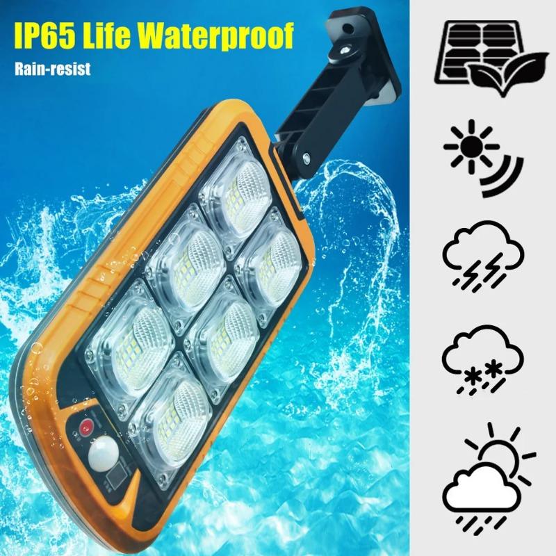 150LED/150COB Solární pouliční osvětlení Venkovní lampa s dálkovým ovládáním se 3 světelnými režimy Vodotěsné osvětlení pro zahradu s pohybovým senzorem