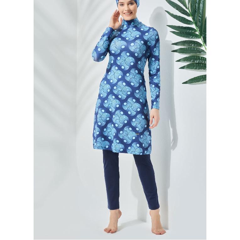 

Новинка Комплект из 2 предметов Скромный мусульманский женский купальник с цветочным принтом для пляжа Купальник с полной посадкой Пляжная одежда Комплект купальника буркини (без платка) XL