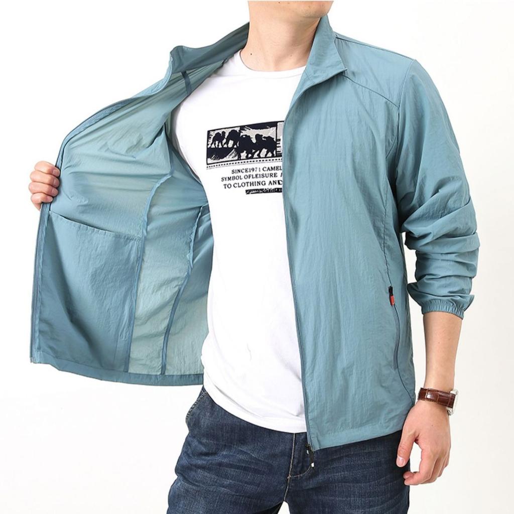 Men's Jacket Thin Breathable Stand-up Collar Coat Sun-protective Clothing Outdoor Sportswear Coat Sun-protective Clothing